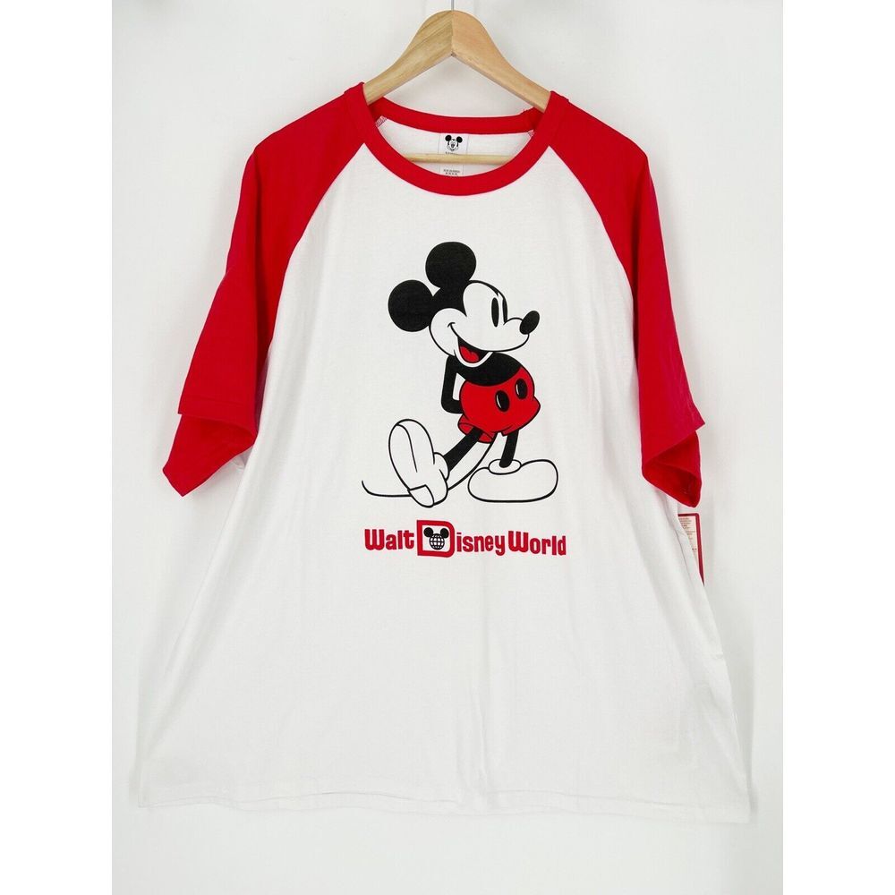 Walt Disney World Shirt Adult 3XL White Red Mickey Mouse‎ Standing Parks NWT